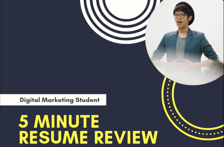 Title slide explaining a 5 minute resume review