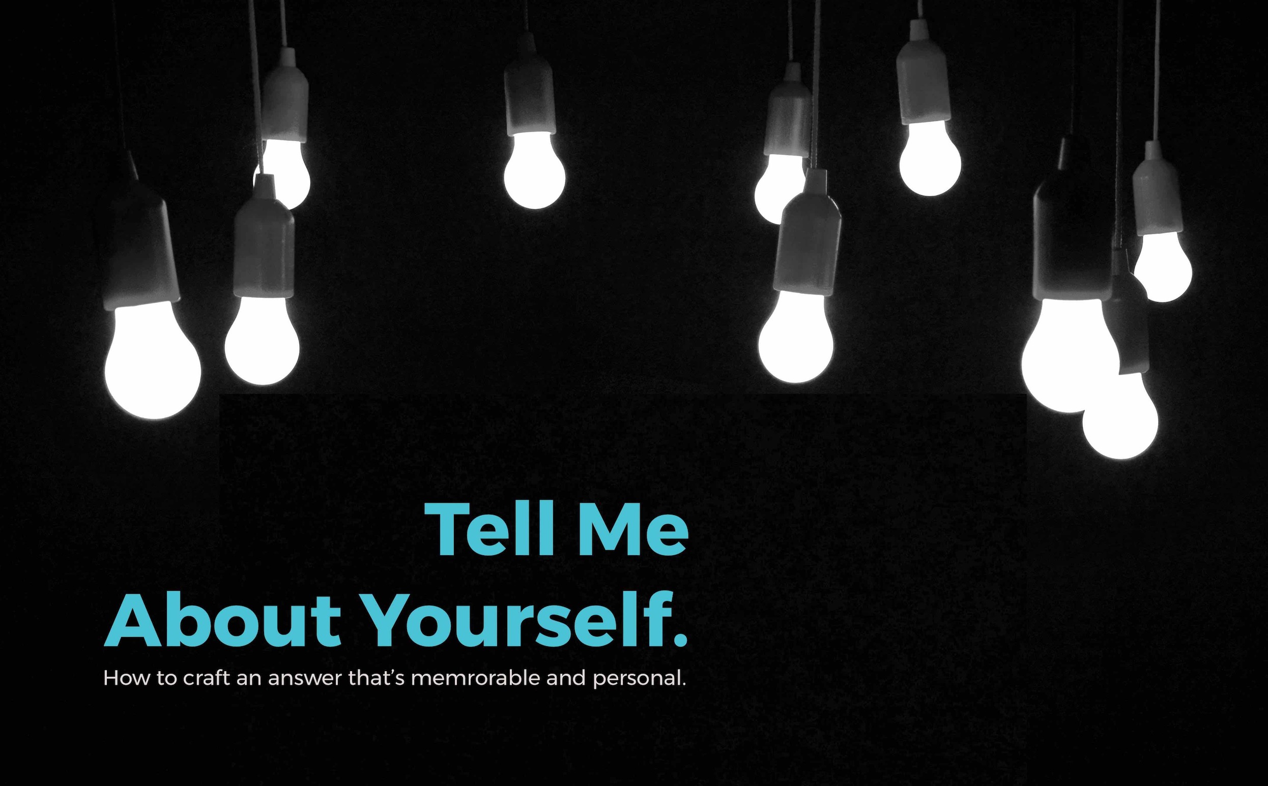 Title image with text "Tell me about yourself"